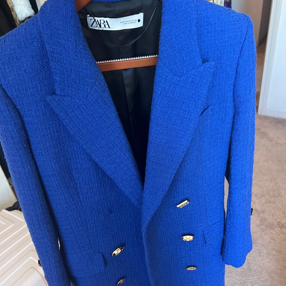 Zara Royal Blue Jacket with Gold Accents